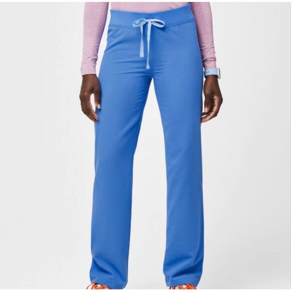 Figs Livingston Basic Pants Scrubs, Women’s M/T, Capri Blue - Picture 1 of 9